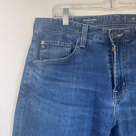 Adriano Goldschmied Jeans Mens 34 x 31 The Matchbox Slim Straight Blue med wash - Picture 2 of 6